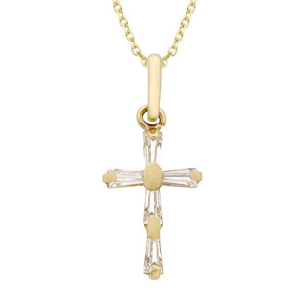 14k Gold Dainty Cross Necklace