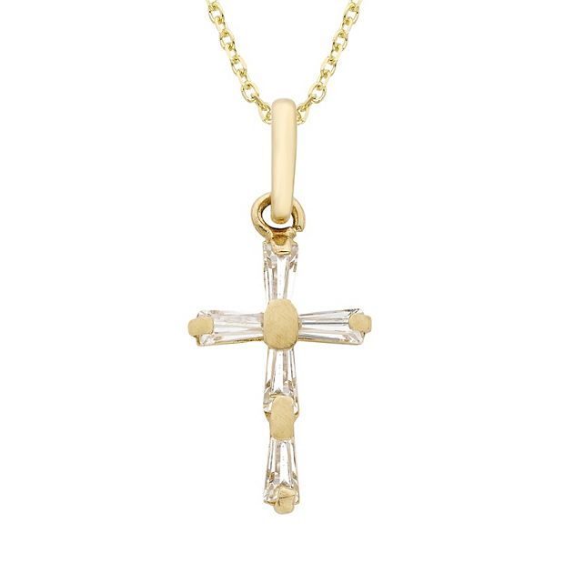 14k gold deals dainty cross necklace