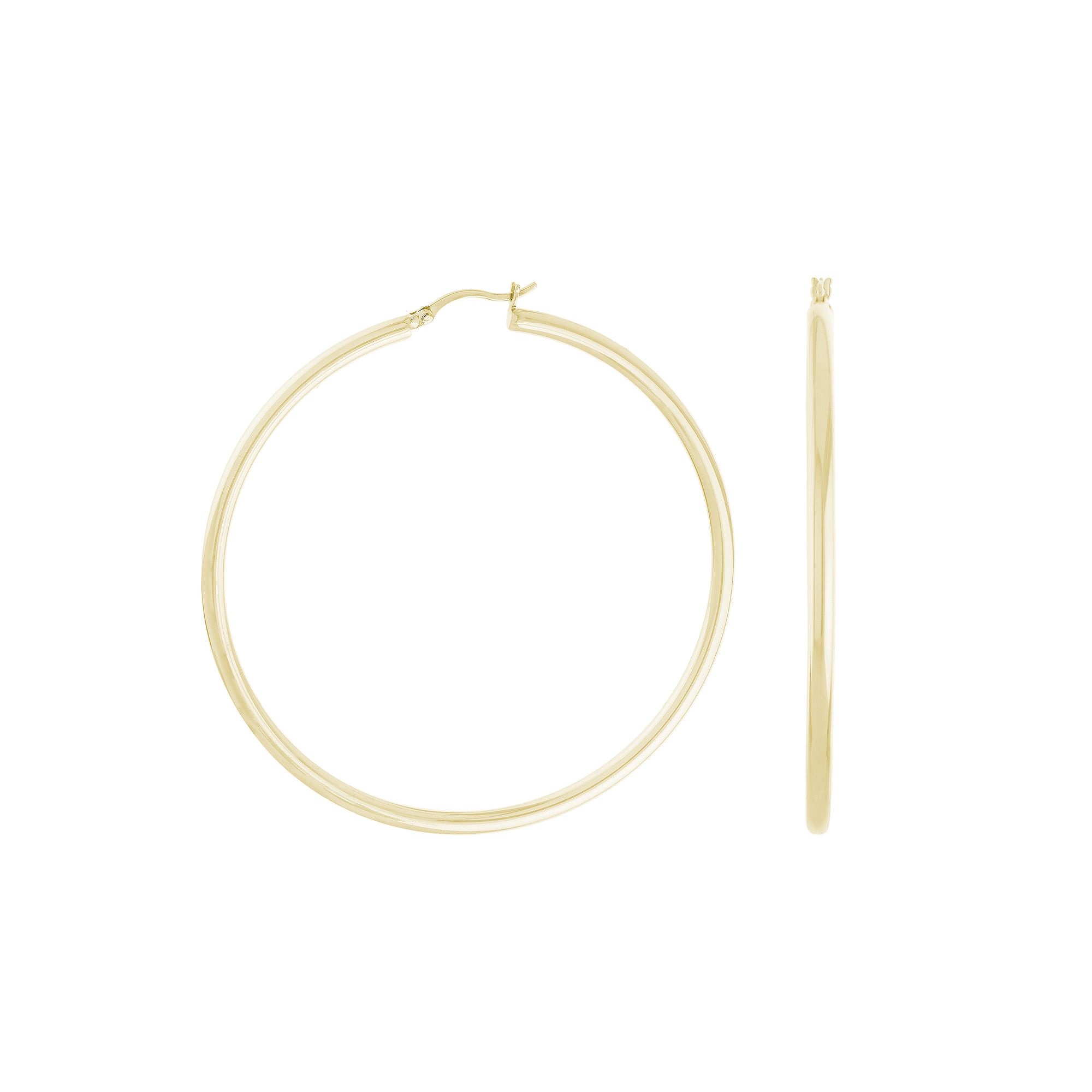 Athra NJ Inc Sterling Silver Tube Hoop Earrings, Womens, 18k Gold Over