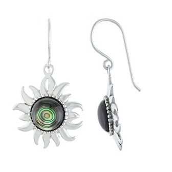 Athra NJ Inc Sterling Silver Abalone Sun Drop Earrings