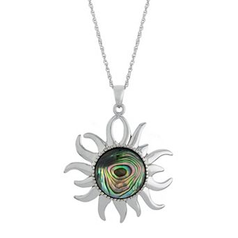 Athra NJ Inc Sterling Silver Abalone Sun Pendant