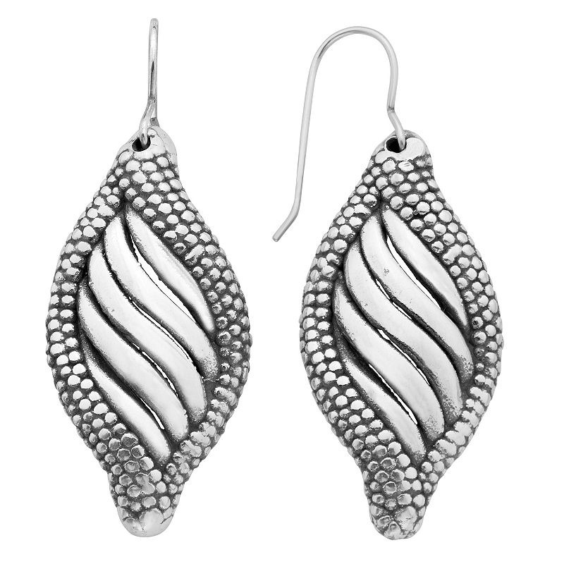 Sterling Silver Sea Shell Dangle Earrings, Womens