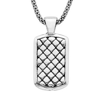 Sterling Silver Dog Tag Charm Necklace