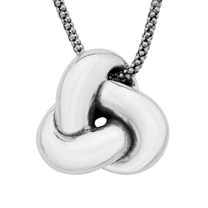 Sterling Silver Love Knot Necklace, Womens, Size: 18