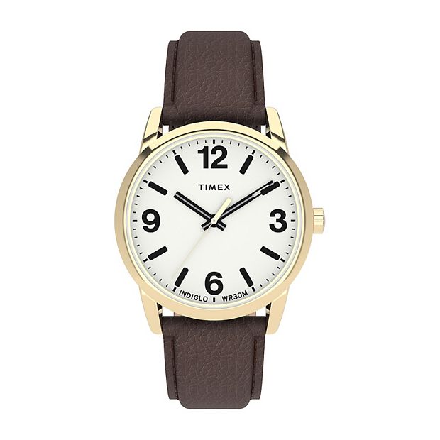 Timex Men s Easy Reader Bold Leather Strap Watch TW2U71700JT