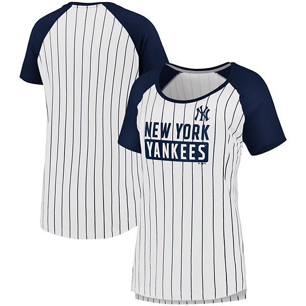 new york yankkees whitewash pinstripe raglan shirt