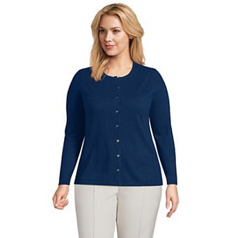 Plus Size Lands' End Classic Cashmere Cardigan Sweater