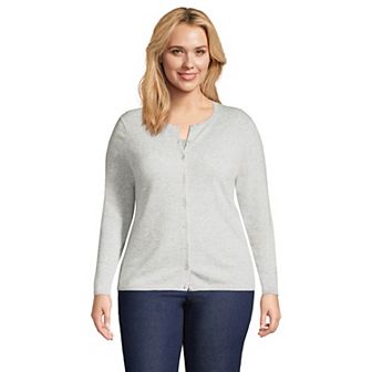 Plus Size Lands' End Classic Cashmere Cardigan Sweater