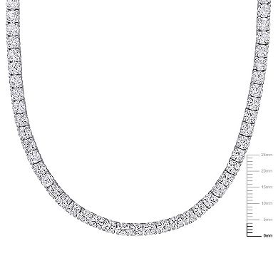 Stella Grace Sterling Silver Lab-Created White Sapphire Tennis Necklace