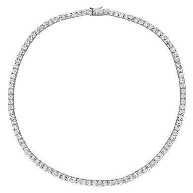 Stella Grace Sterling Silver Lab-Created White Sapphire Tennis Necklace