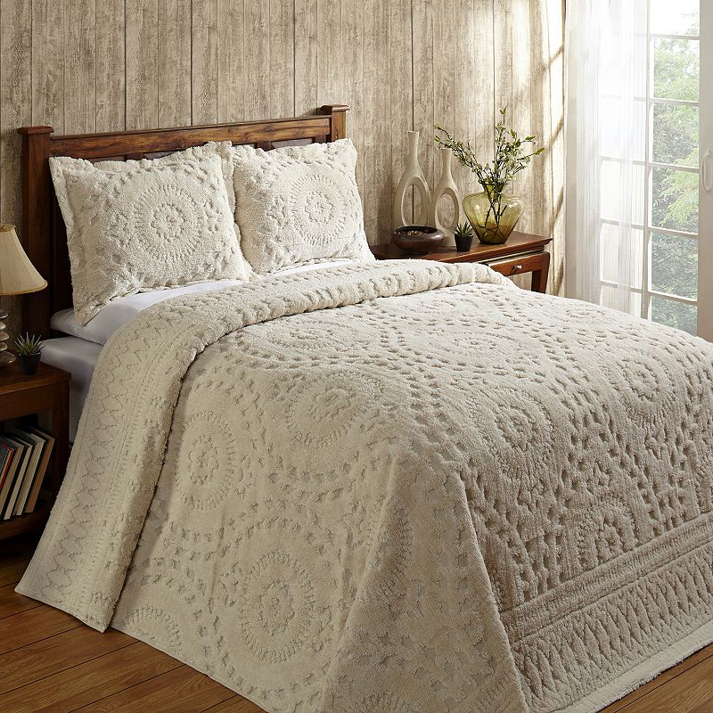Better Trends Rio Bedspread or Shams, White, King