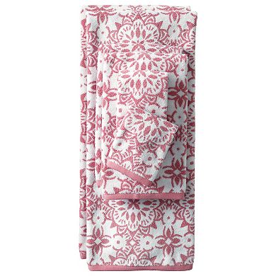 Lands' End Supima Jacquard Bath Towel, Hand Towel or Washcloths Set