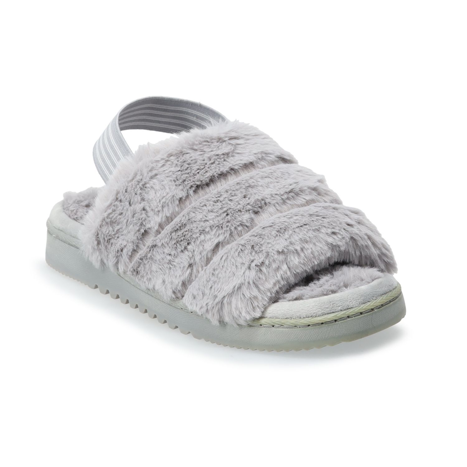 womens faux fur slides