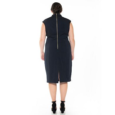 Plus Size Alexia Admor Katrina Splitneck Midi Dress