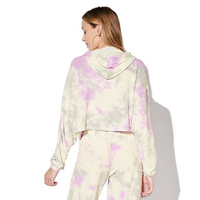 Juniors' Vylette™ Hacci Tie-Dye Cropped Hoodie