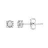 14k Gold Over Silver 1/10 Carat T.W. Diamond Round Illusion Stud Earrings