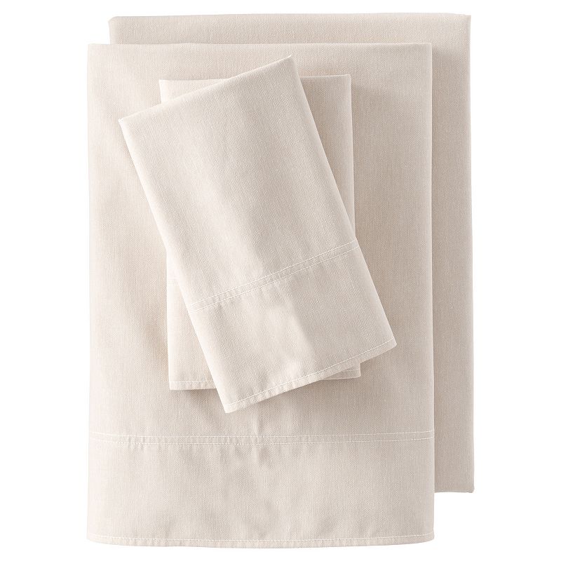 37510281 Lands End Oxford Solid Sheet Set, Brown, FULL SET sku 37510281