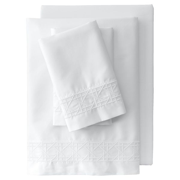 Lands' End 400 Thread Count Sateen Cane Weave Sheet Set