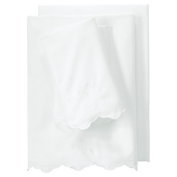 Lands' End 400 Thread Count No Iron Sateen Scallop Sheet Set