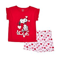 Girls 4-12 Snoopy Love Pajama Set