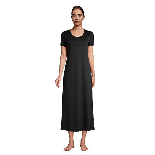 Women's Lands' End Supima Cotton Short Sleeve Midcalf Nightgown