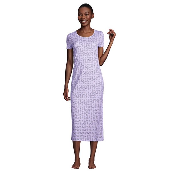 Women's Lands' End Supima Cotton Short Sleeve Midcalf Nightgown