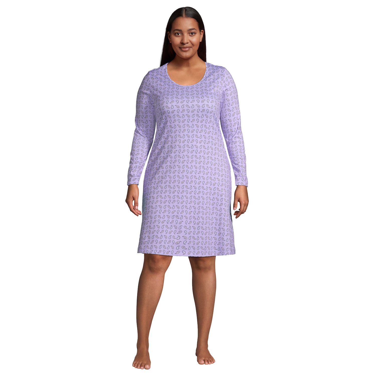 long sleeve cotton night gown