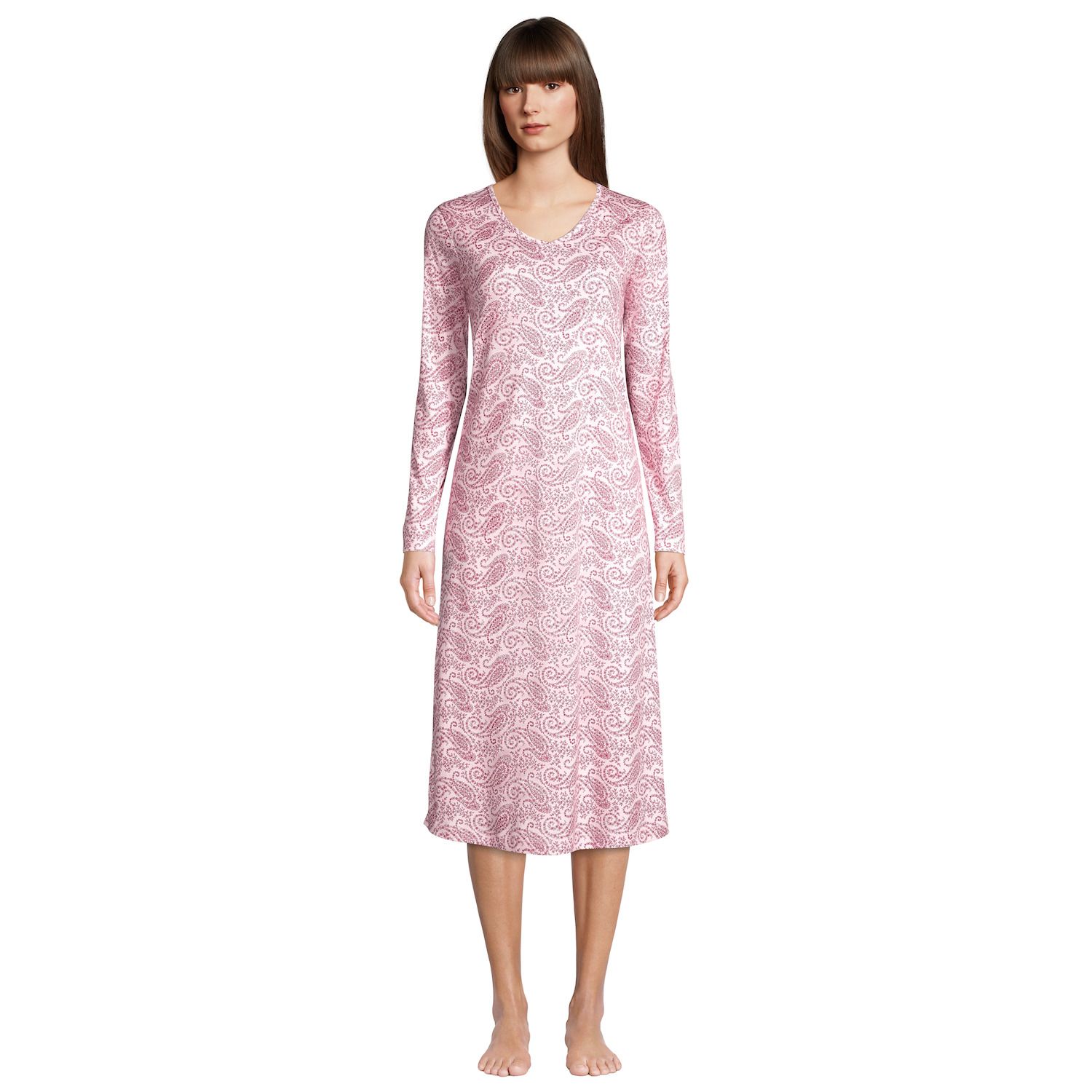 long sleeve cotton night gown