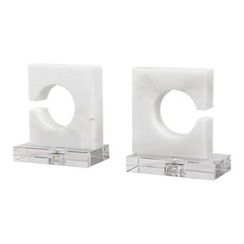 Clarin White & Gray Bookends