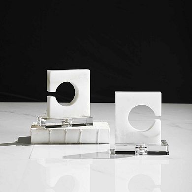 Clarin White & Gray Bookends