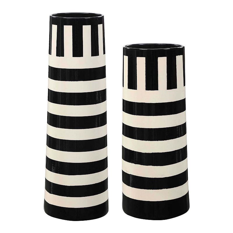 Uttermost 2-piece Amhara Black & White Vases Set, Multicolor
