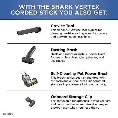 Shark Vertex UltraLight DuoClean PowerFins Corded Stick Vacuum with Self-Cleaning Brushroll (HZ2002)