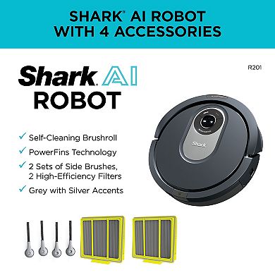 Shark AI Robot Vacuum with Home Mapping, AI Laser Vision, Self-Cleaning Brushroll, WiFi (R201 )