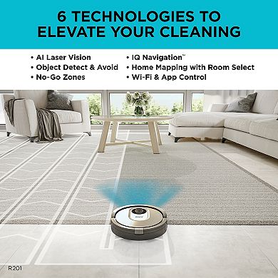 Shark AI Robot Vacuum with Home Mapping, AI Laser Vision, Self-Cleaning Brushroll, WiFi (R201 )