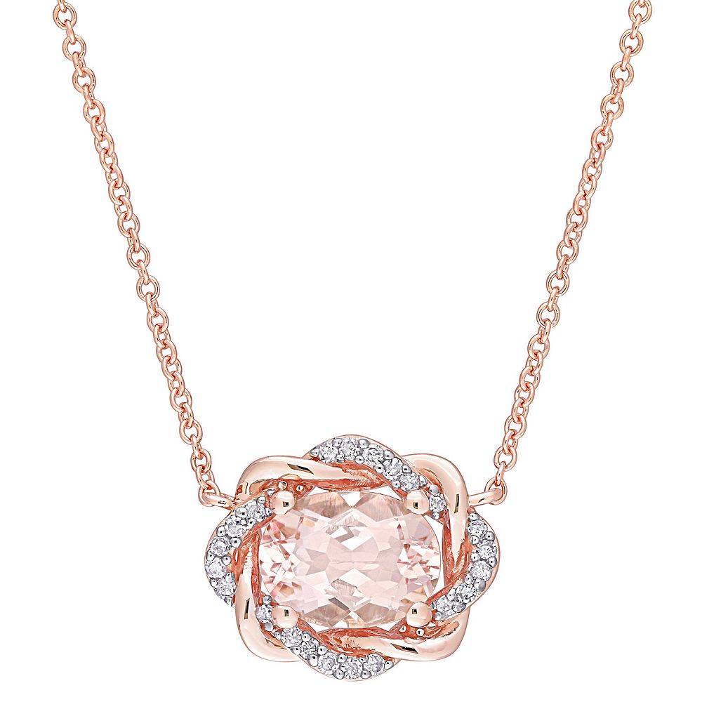 Stella Grace 10k Rose Gold Morganite 1/10 Carat Diamond