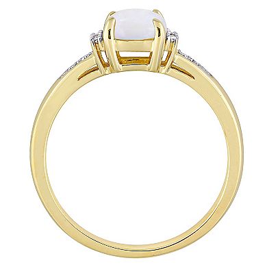 Stella Grace 10k Gold White Opal & Diamond Accent Geometric Ring