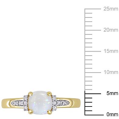 Stella Grace 10k Gold White Opal & Diamond Accent Geometric Ring