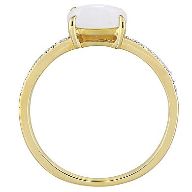 Stella Grace 10k Gold White Opal & Diamond Accent Solitaire Ring