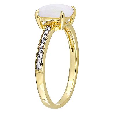 Stella Grace 10k Gold White Opal & Diamond Accent Solitaire Ring