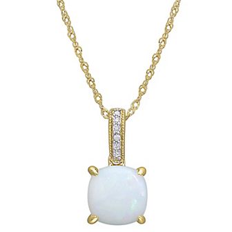 Stella Grace 10k Gold Opal & Diamond Accent Pendant Necklace