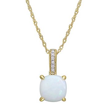 Stella Grace 10k Gold Opal & Diamond Accent Pendant Necklace