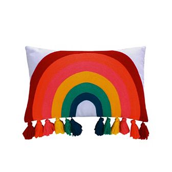 Arte Boema Chantal Rainbow Crewel Tassel Pillow