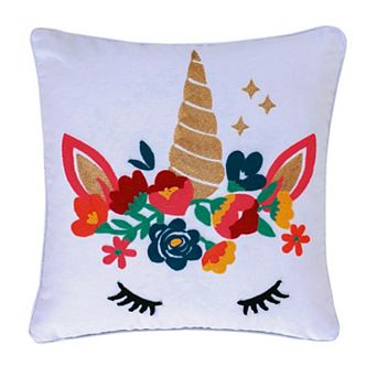 Arte Boema Chantal Unicorn Embroidered Pillow
