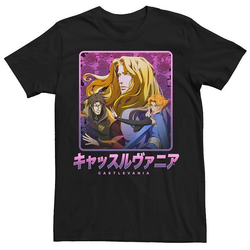 Men's Netflix Castlevania Group Kanji Poster Tee, Size: 3XL, Black