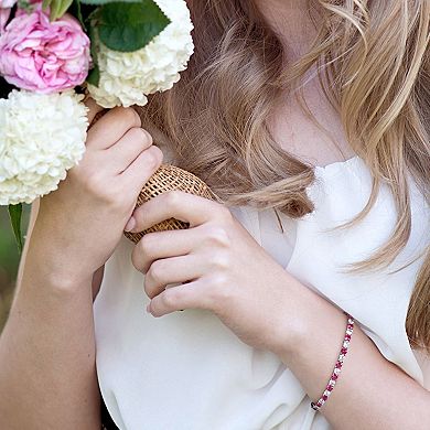 Stella Grace Sterling Silver Lab-Created Ruby & Lab-Created White Sapphire Bracelet