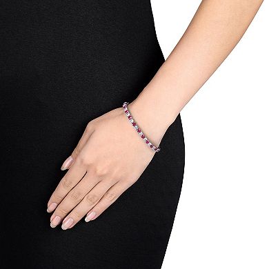 Stella Grace Sterling Silver Lab-Created Ruby & Lab-Created White Sapphire Bracelet
