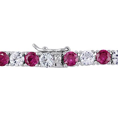 Stella Grace Sterling Silver Lab-Created Ruby & Lab-Created White Sapphire Bracelet