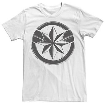 Men's Marvel Captain Marvel Woodcut Symbol Tee