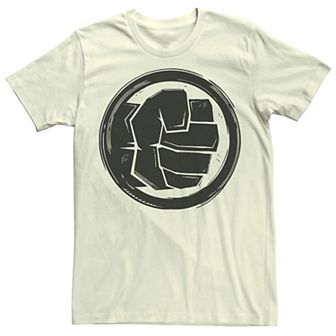 Men's Marvel Hulk Woodcut Fist Logo Tee