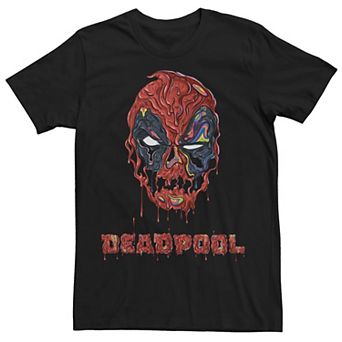 Men's Marvel Deadpool Melting Head And Logo Tee